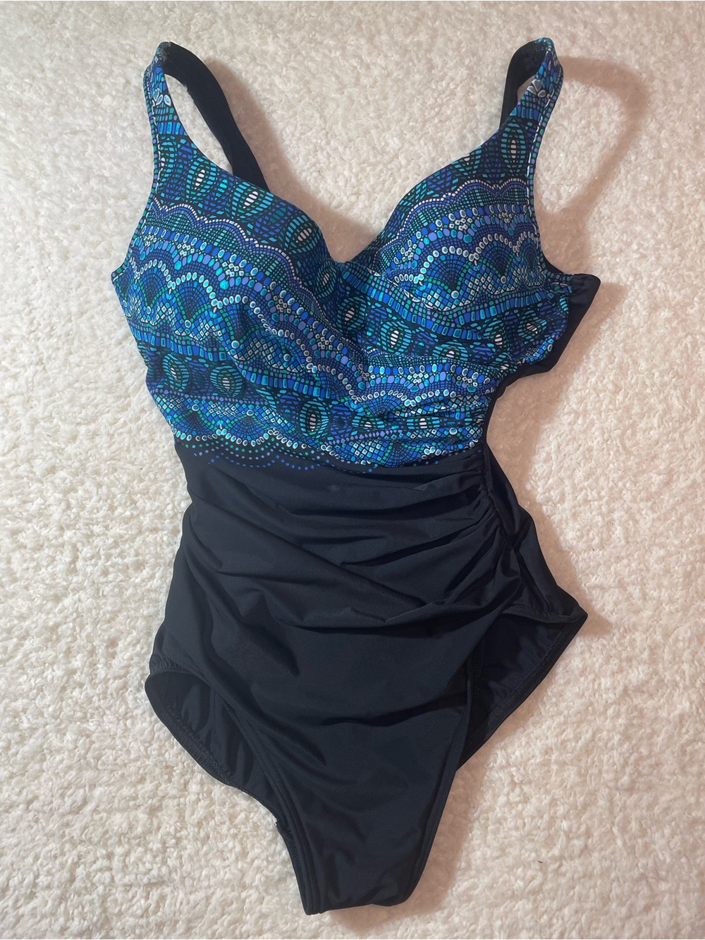 Miraclesuit Sanibel Style Size 12 One Piece Tummy Control Underwire Swimsuit